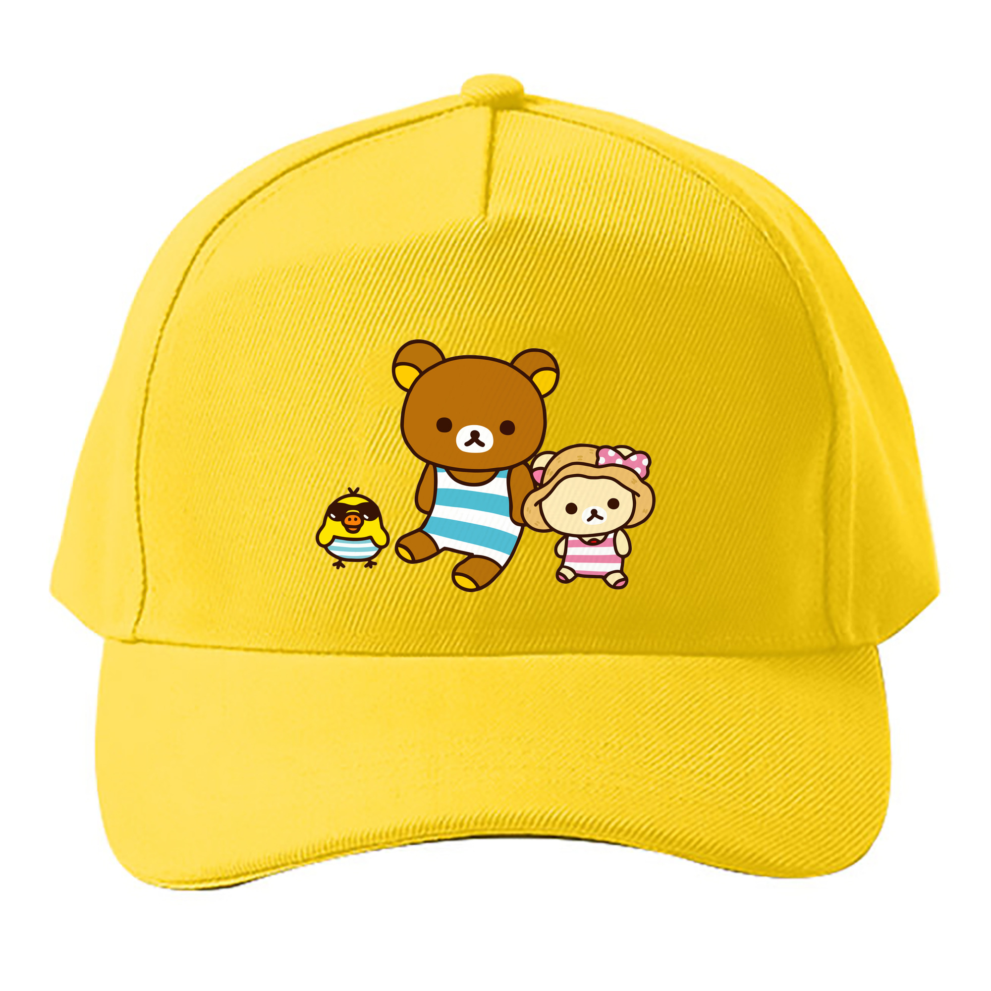 （画像用） リラックマ リラックマ キイロイトリ Rilakkuma Korilakkuma Kiiroitori ベースボールキャップ 綿100％ 男女兼用 帽子 スポーツ